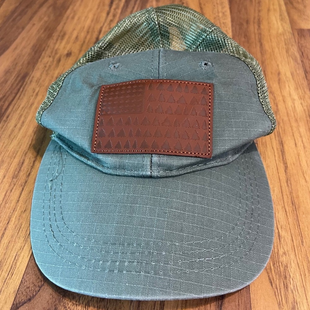 Highland Tactical Trucker Hat Mens OSFM Ripstop Mesh Snapback Olive Green Flag